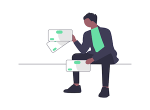 Illustration of a stressed executive